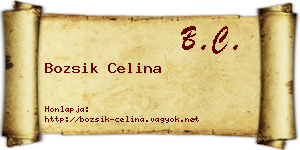 Bozsik Celina névjegykártya